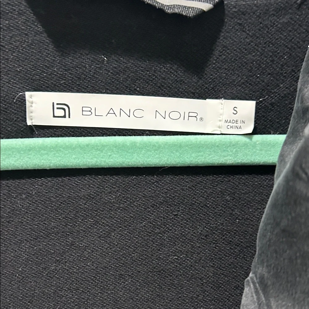 Black Hooded BLANC NOIR Jacket with Leather Accents & Hood **Brand New** - Picture 4 of 6